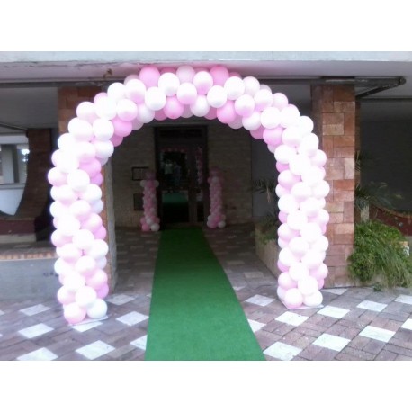 Ballon Art archi e colonneBianco e Rosa